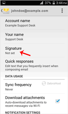 create custom email signature for android mobile